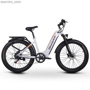 Bisikletler Shengmilo MX06 E-Mountain Ectric Bicyc 26 inç Ebike 500W Bafang Motor Fatbike 48V17.5AH Yetişkin Ekric Bike City E Bike L48