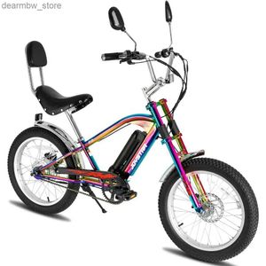 Cyklar Ectric Bike Motorcyc Ebike med 250W Borsts Motor Fat Tire Cruiser E-cykel för vuxna Chopper Sty Ectric Bycc L48