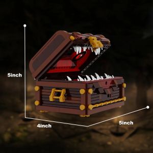 Treasure Mimic Chest Monster Model Game Charakter mit Schachtel und Papierhandwerksspielzeug für Kinder Geschenke