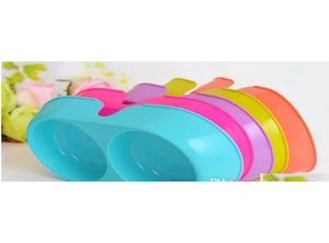 New Pet Feeder For Cat Dog Pets Supplies Double Food Plastic Bowls Cats Dogs Dishes Holder High Qual qylXkj packing20104227145