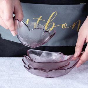 Bowls Japanese Glass Bowl Sauce Dish Flavor Cold Fruit Dessert Plate Irregular Creative Small Home