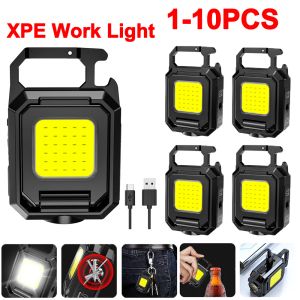 XPE Luz de trabalho USB recarregável 1000lm COB bolso de bolso LED lanterna portátil Mini chaveiro de lanterna de lanterna ao ar livre pesca para caminhada ao ar livre