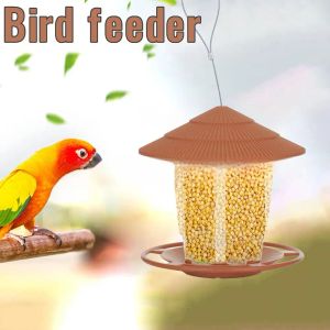 屋外の鳥の餌箱吊り頑丈な天気抵抗鳥愛好家のための鳥の餌箱のアイデアロープ付きの食物容器