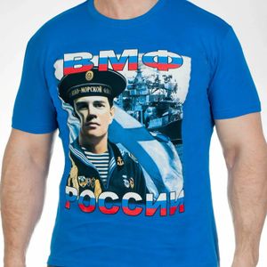 Российский военно -морской моряк Tshirt 100% хлопок Oneck Summer с коротким рукавом повседневной мужской футболист S3XL 240409