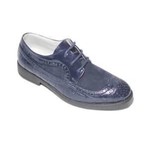 Sneakers 2022 Frühlings- und Herbstjungen formelle Schuhe Navy Blue Wildleder Kunstpatentleder Jungenkommunion Party Hochzeiten Prom Brogue