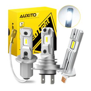 Auxito 2st H7 LED -strålkastare Super Bright Mini H3 H1 LED -glödlampor Lätt huvudlampa för Ford Focus 3 Mk3 Mk2 Mk4 Kuga BMW E46 Renault