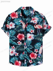 Camisas casuais masculinas camisas florais camisas de moda masculina havaiana acampamento casual vocação praia blusa cuba lapela shirt rush para baixo roupas masculinas 2449