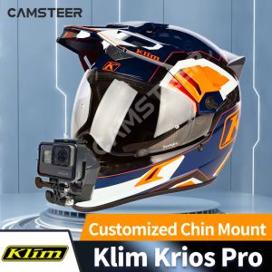 Cameras Camsteer Customized CNC Aluminium Klim krios pro Helmet Chin Mount for GoPro Max Hero 10 9 Insta360 One X2 DJI AKASO Yi Camera