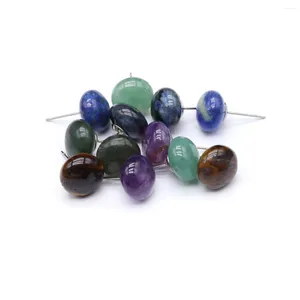 Brincos de garanhão Natural Stones semi-preciosas cor aleatória redonda em forma fina para acessórios de jóias de charme DIY Fazendo presente manual