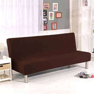 Stol täcker vikbar bäddsoffa täcker fast färg futon armlöst slipcover polyester elastisk tyg all inclusive soffa nej för
