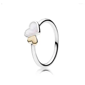 Klaster Pierścienie Autentyczny 925 Sterling Srebrny Luminous Hearts zawiera pierścień mody dla kobiet prezent biżuterii DIY