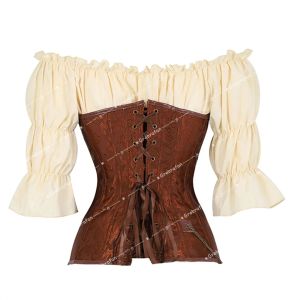 Esseros steampunk bustiers de couro com trajes de halloween de blusa Renaissance pirata bustier party carnival clubwear plus size