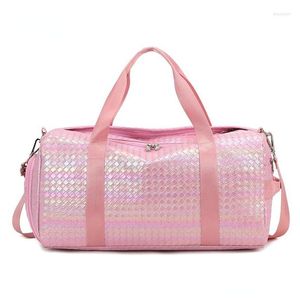 Outdoor Bags 2023 Travel Bag Womens Large Capacity Yoga Fitness Iridescence Shoder Sport Gym Play Badminton Basketball Drop Delivery S Dhify