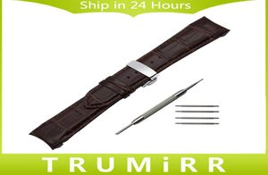 Curved End äkta läderklockbandsverktyg för T035 Couturier Watch Band Buerfly Clasp Rem handledsarmband 22mm 23mm 24mm9805710