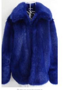 Zimowe nowe mężczyźni futra faux fur jaqueta coqueta kurtka skórzana europa Ameryka Ameryka Casaco Masculino Blue duży rozmiar S 5xl5053004