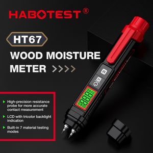 HT67 Digital träfuktmätare Bakgrundsbelyst LCD-display Timber Penet av vatteninnehåll Detektor för timmerbetongcementbyggnad