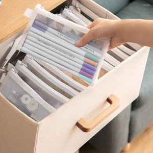 Storage Bags 2024 Mesh Zipper Pouch Document Bag Waterproof Zip File Folders School Office Supplies Pencil Case 1 PC Cosmetic Makeup