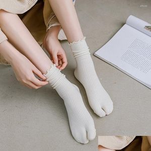 Socks Hosiery Women Uni Toe Cotton Split Simple Feur
