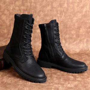 Army Boots for Men Black Brown Military Combat Men Boots Rubber Casual Shoes Mens Cow Leather Winter Boots Plus Size 36-50 51 52