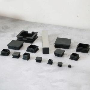 10st Rectangle Plastic Black Blanking End Cap Caps Rörrör Insatser Plug Bung Steel Leg Stopfen Flera storlekar tillgängliga