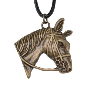 Pendant Necklaces 1pcs Horse Head Neck Necklace Car Accessories Jewelry Making Supplies Gift Chain Length 45 4cm