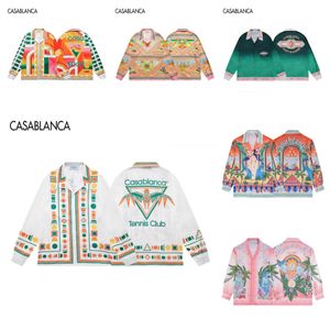 2024 Koszula modowa Casablanc-s Designer koszule długie rękaw męskie swoboda koszula luźna jedwabna koszula krótkie rękawy luksusowe koszulki mężczyzn casa shelu