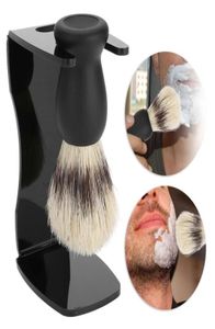 3 w 1 golenie miski mydlanej szczotka do golenia stojak na golenie Bristle Hair Hair Brush Men Men Broda narzędzie do czyszczenia newe Top Gift 2835128