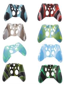 Casos de silicone Camuflagem flexível de silicone Tampa de caixa de borracha para Xbox One Slim Controller Grip Covers7563994