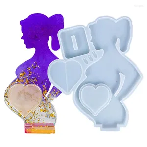 Frames Po Frame Mold Resin Molds For Casting DIY Picture In Pregnant Mom Shape Heart Silicone Epox