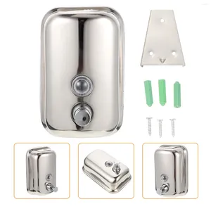 Liquid Soap Dispenser Stainless Steel Wall-mounted Shampoo Container Bottle Compression Bathroom Bottles
