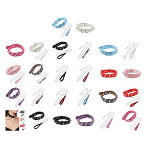 Chokers Gotik Siyah Çivili Punk Suçlu Yaka Ediciler Perçinler Adamlar İçin Tudra Chocker Kolye Erkekler Bondage Cosplay Goth Je Dhgarden Dhjmb