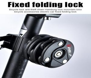 Bike Locks Wheel Up Bicycle Lock With 3 Keys Foldable Zinc Alloy Powerful Security Cycling Mount Bracket Chain4340437