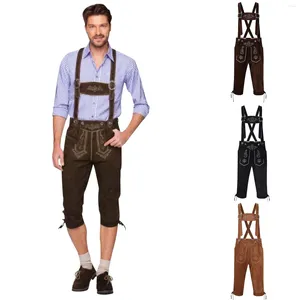 Calça masculina masculina carnaval The Munique Oktoberfest Costume Faux Leather Beerfest Clubs Clubes Cosplay Dress Fancy Party Dress