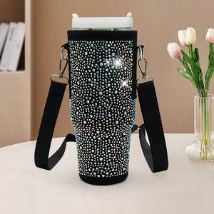 Water Bottle Cover Mobile Phone Bag Camping Accessories Insulated Neoprene Holder Pouch Adjustable Strap Travel Hiking Bottl 240409