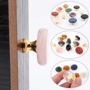 AGATE NATURAL O original Reiki Crystal lida com móveis armário de hardware do armário de guarda -roupa de guarda -roupa puxa o botão
