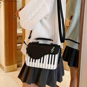 Andra väskor Cross Body Piano Guitar Music Notes Handbag Creative Pu Leather Tote Bag Trendy Crossbody Bag For Women Girls