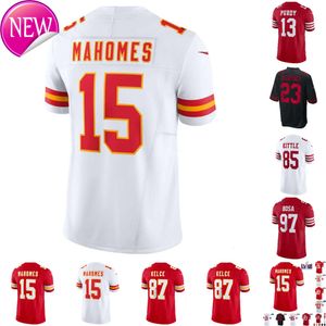 2024 Atacado masculino Christian Brock Patrick Purdy George Jersey Aparel Nick Travis McCaffrey Fred Mahomes Kelce Bosa Kittle Warner All Stitched Jerseys 4xl