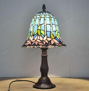 8 Inch Direct manufacturers European Tiffany glass lamp lotus lamp living room bedroom bedside lighting european study Nightlight6189700