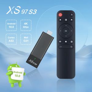 コントロールXS97 S3 4KインターネットHDTV HDMIセットトップOS HDR WIFI 6 2.4/5G Android 10 Smart StickポータブルメディアプレーヤーGoogleおよびYouTube