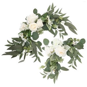 Fiori decorativi Benvenuti cartolina Flower Wedding Party falso ornamento artificiale floreale ghirlanda decorazione fai -da -te Forniture bellissimi arco