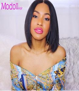 Brazilian hair lace front human hair wigs For Black Women Nartural Color Middle Part short remy bob ombre wig lace front blonde wi8841136