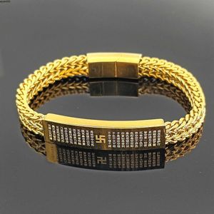 Stainless Steel Bracelet with Magnetic Buckle Titanium Mens Bracelet