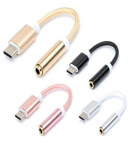 Nylon geflochtenes USB 3.1 Typ C bis 3,5 mm o Adapterkabel Kopfhörer -Aux -Aux -Konventor für Samsung Huawei Xiaomi5172377