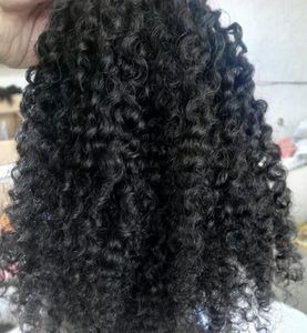 Бразильская человеческая девственница remy hery hair gul gly curly clip in hair gair speat двойные натягиваемые наращивания волос необработанная натуральная черная цветовая 201544442