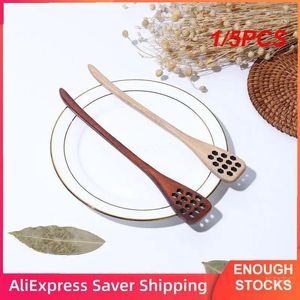 Spoons 1/5PCS Soup Cooking Natual Wooden Mixing Stick Dessert Tools Kitchen Accessories Mixed Long Handle