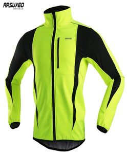 Arsuxeo Men039s Kış Bisiklet Ceket Polar Bisiklet Jersey Rüzgar Popalı Su Geçirmez Yumuşak Kabuk MTB Bisiklet Giysileri Yansıtıcı 13214291