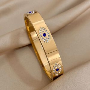 Braccialette Greatera 316L in acciaio inossidabile blu braccialetti di bracciale ad occhio per donne braccialetti placcati in oro gioielli impermeabili 2024