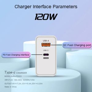 Elough PD120W +USB Fast Charging Phone Charger QC3.0 Charger Adapter For Huawei Xiaomi Samsung Iphone Cellphone Devices