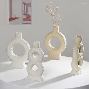 Vases Abstract Ceramics Flower Creative Hydroponic Vase Plants Pot Ornament Candlestick Nordic Home Decor Living Room Decoration