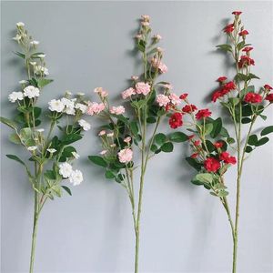 Fiori decorativi 1pcs Mini rose di lusso Long ramo di seta artificiale per la decorazione del tavolo da casa Mall Pun di matrimonio